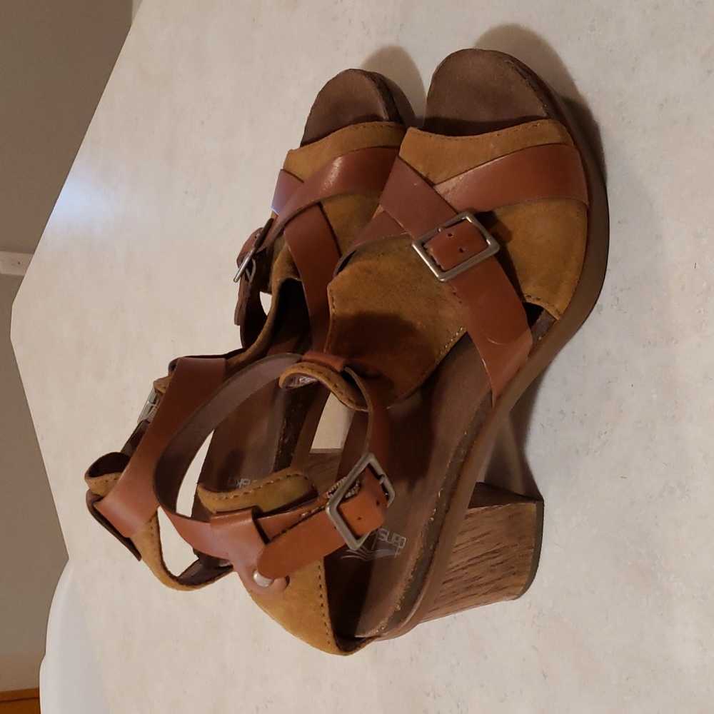 Dansko Dominique T-Straps Open Toe Clogs Size 6.5/7